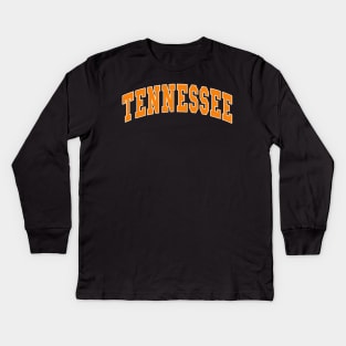 Tennessee - college university font letters jersey football basketball baseball softball volleyball hockey lover fan player christmas birthday gift for men women kids mothers fathers day dad mom vintage retro Kids Long Sleeve T-Shirt